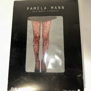 pamela mann tights Cobweb Pattern Net Black One Size